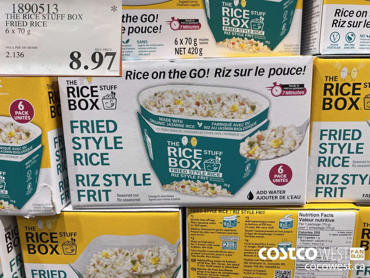 1890513 THE RICE STUFF BOX FRIED RICE 6 X 70G $8.97