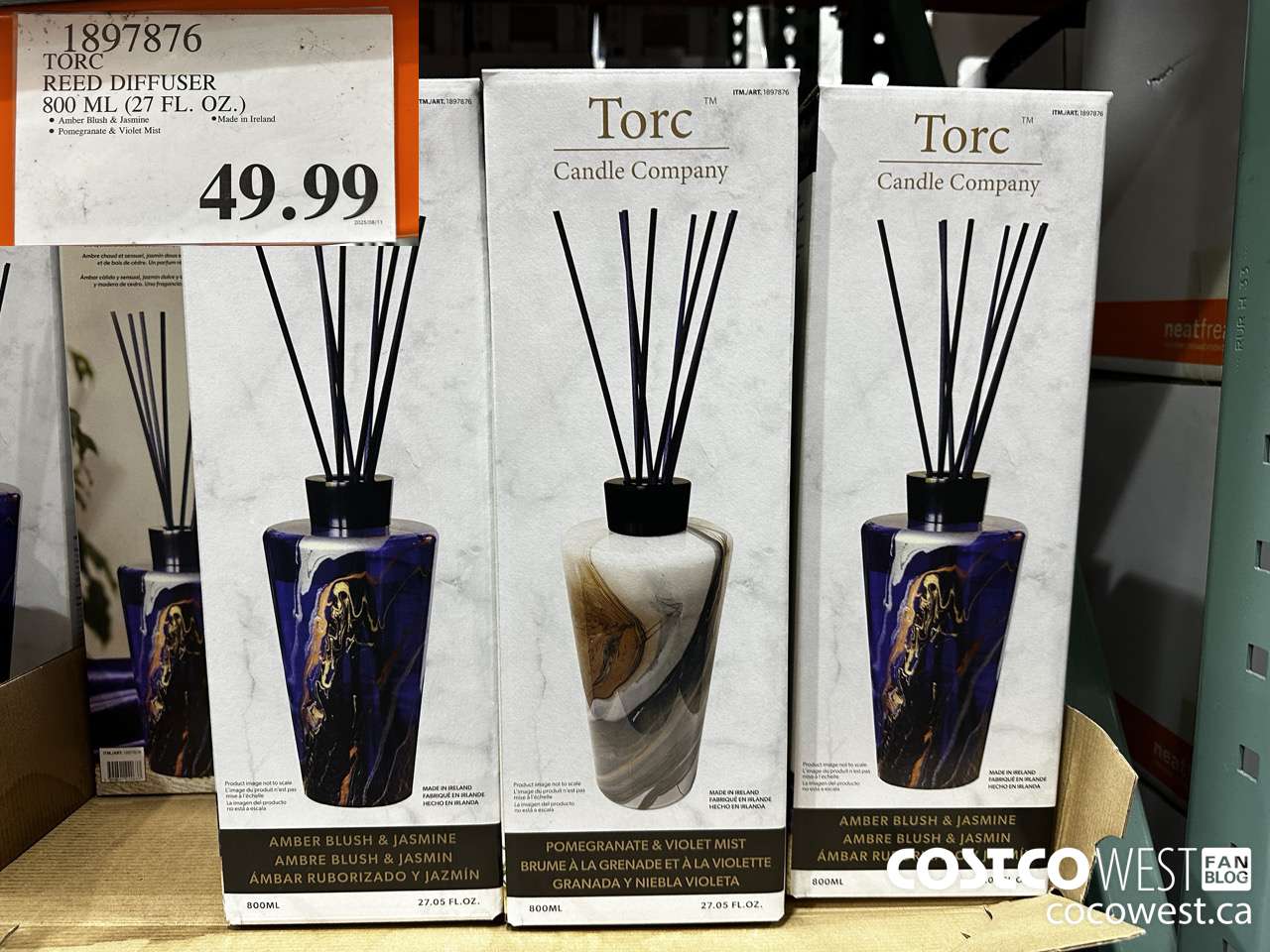 1897876 TORC REED DIFFUSER 800ML (27 FL. OZ.) $49.99