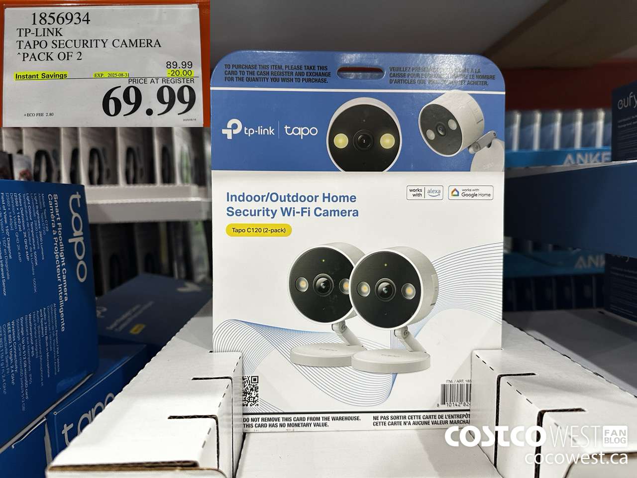 1856934 TP-LINK TAPO SECURITY CAMERA PACK OF 2 ($20.00 INSTANT SAVINGS EXPIRES ON 2025-08-31) $69.99