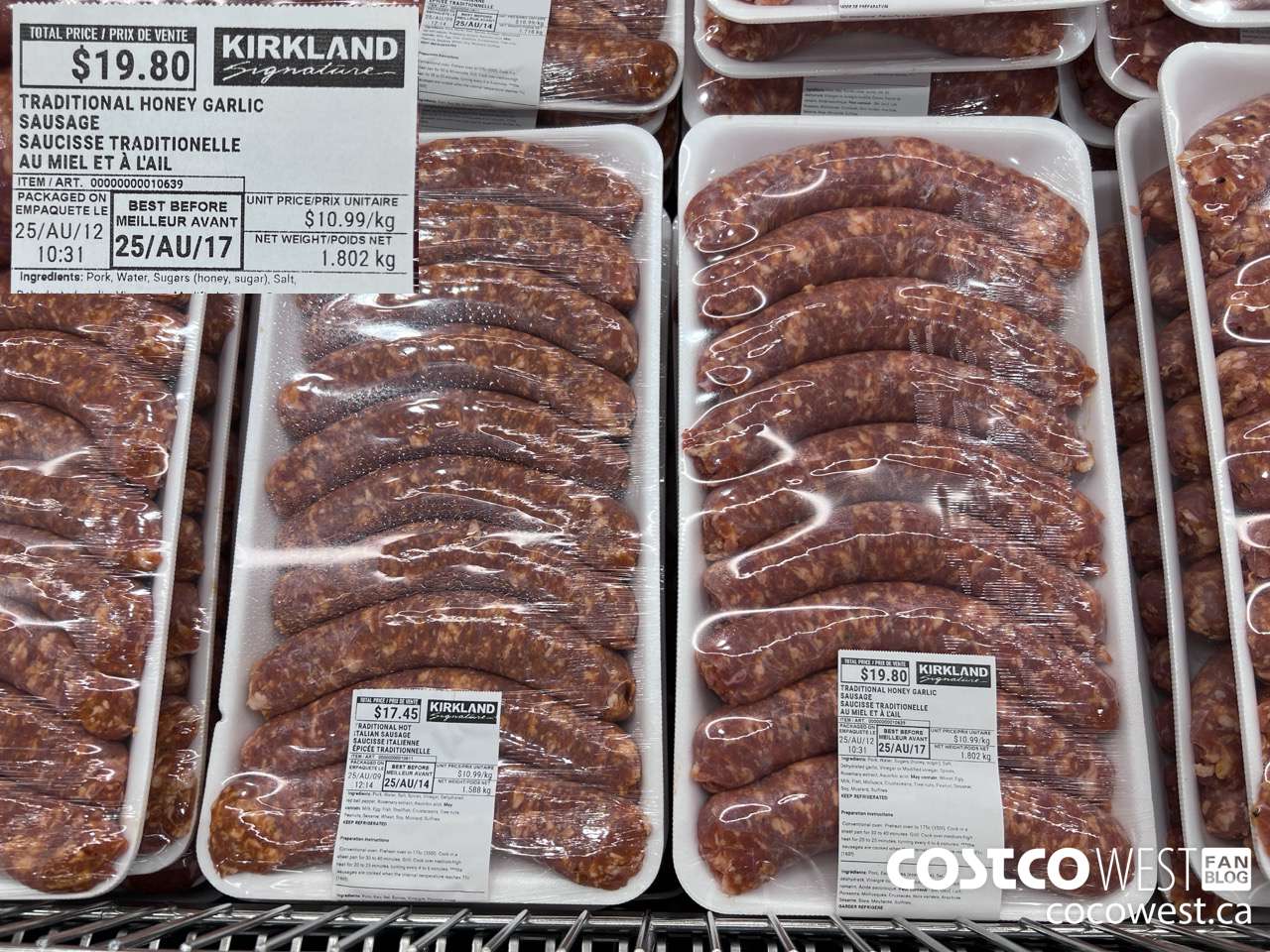 10639 TRADITIONAL HONEY GARLIC SAUSAGE $10.99