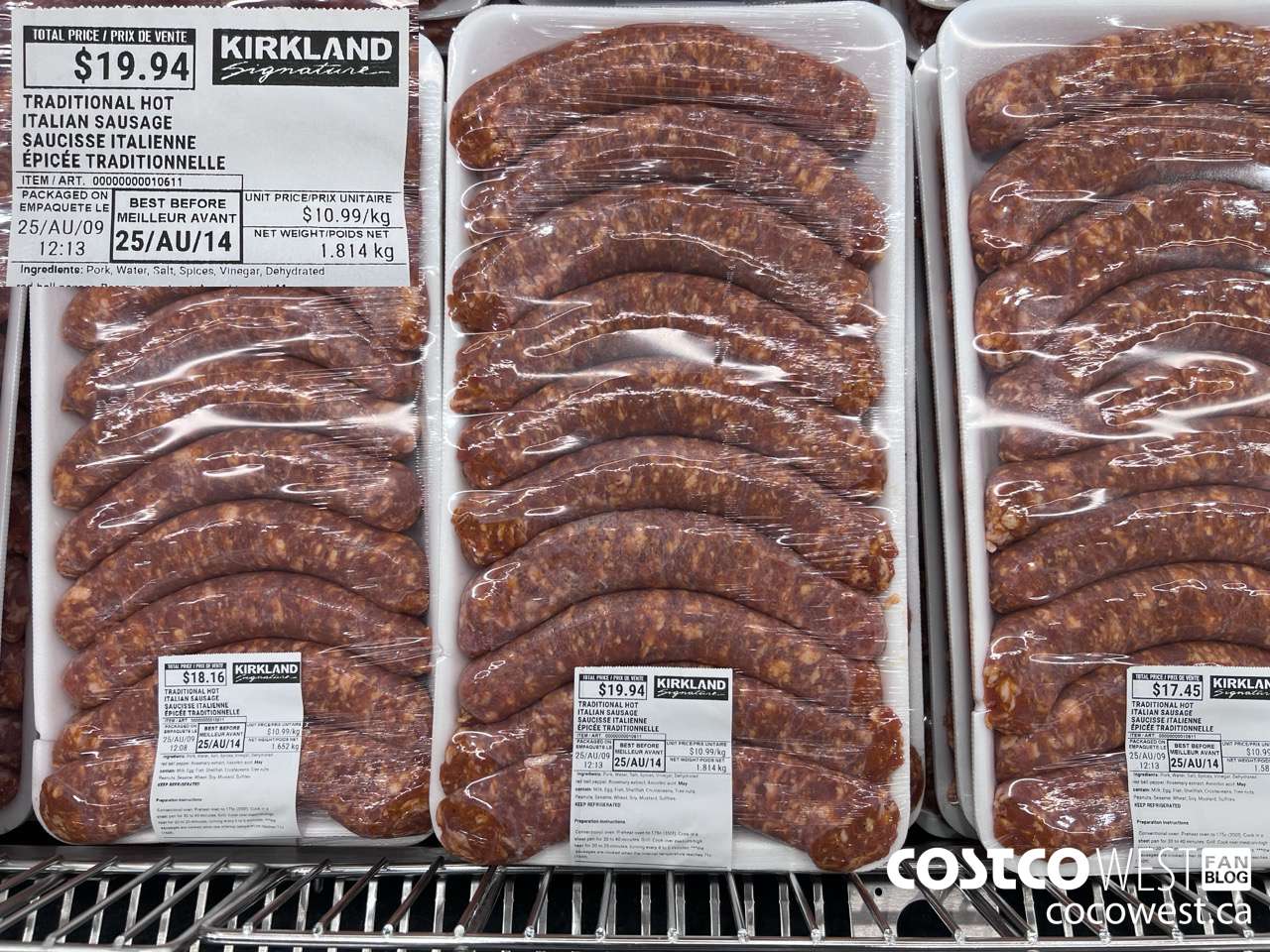 10611 TRADITIONAL HOT ITALIAN SAUSAGE $10.99