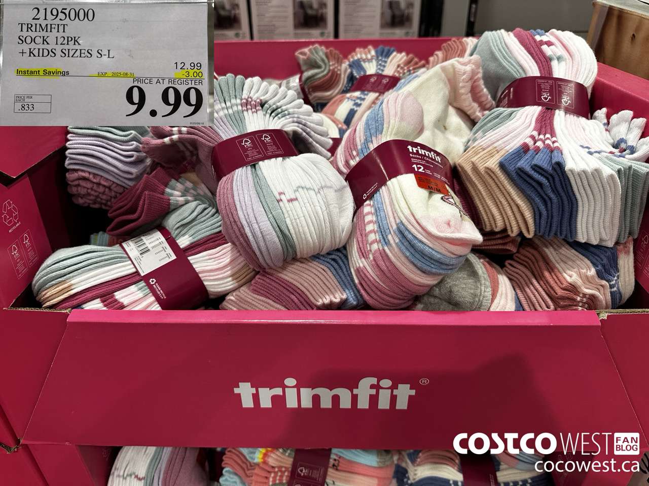 2195000 TRIMFIT KIDS SOCKS 12PK SIZES S-L ($3.00 INSTANT SAVINGS EXPIRES ON 2025-08-31) $9.99