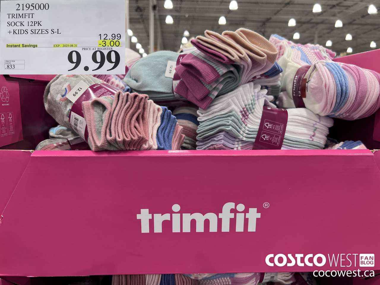 2195000 TRIMFIT KIDS SOCKS 12PK SIZES S-L ($3.00 INSTANT SAVINGS EXPIRES ON 2025-08-31) $9.99