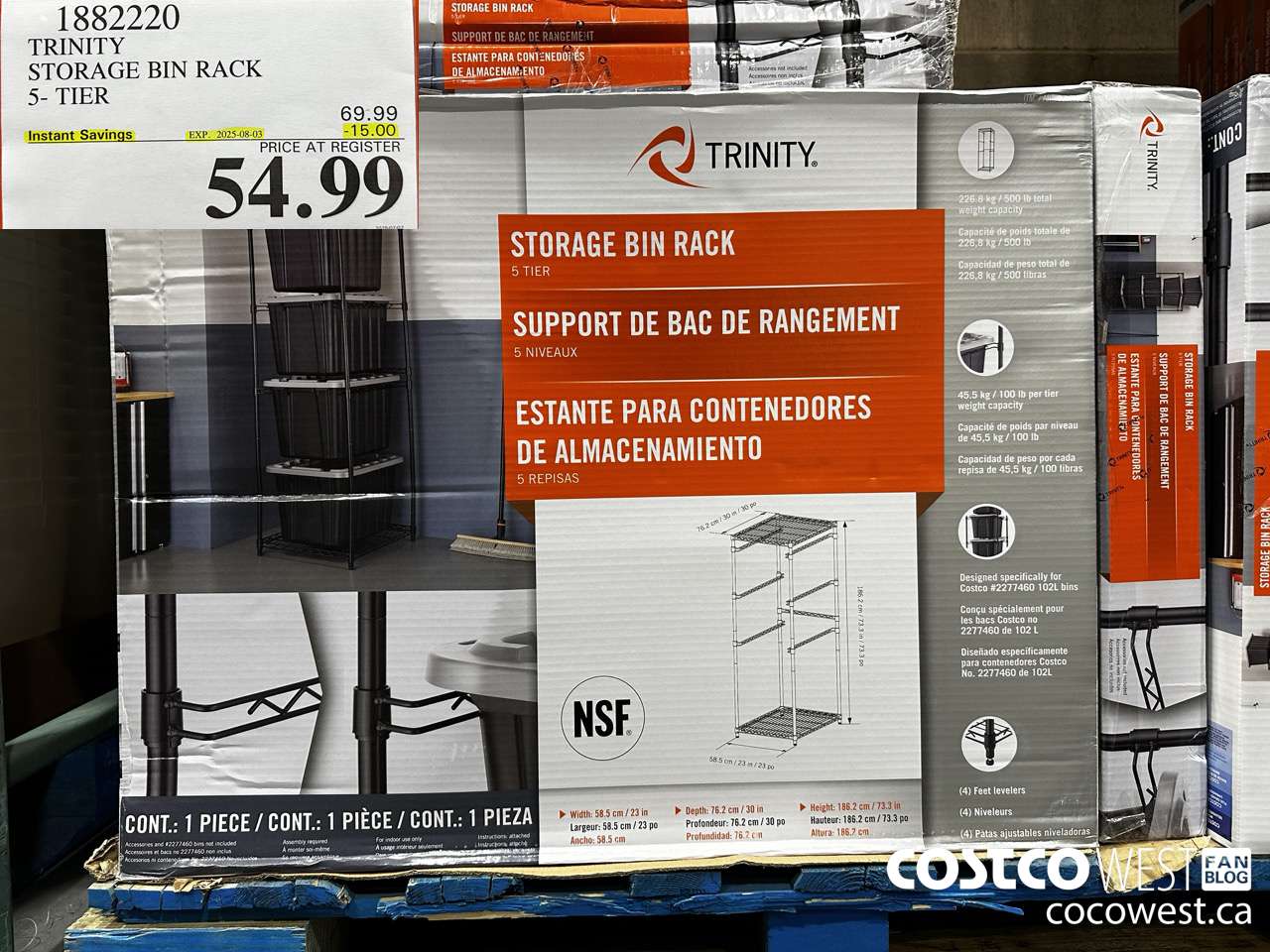 1882220 TRINITY STORAGE BIN RACK 5-TIER ($15.00 INSTANT SAVINGS EXPIRES ON 2025-08-03) $54.99