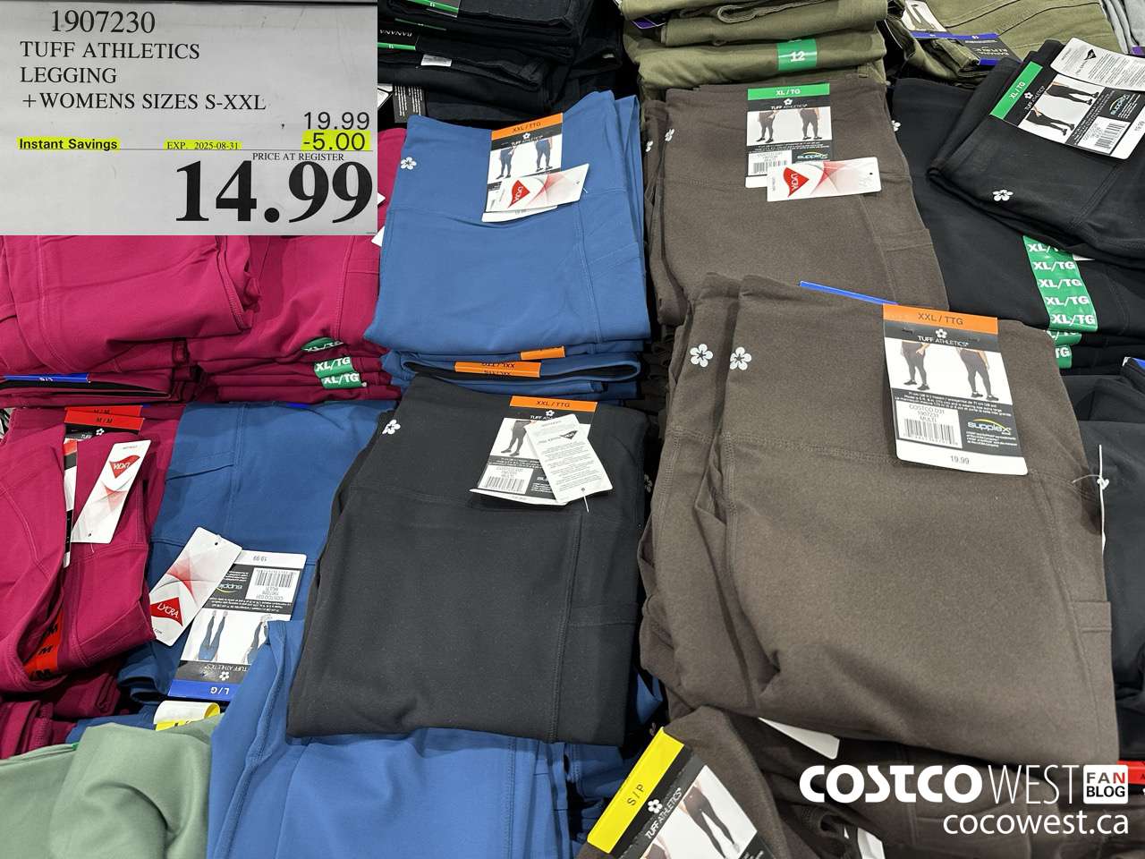 1907230 TUFF ATHLETICS LEGGING WOMENS SIZES S-XXL ($5.00 INSTANT SAVINGS EXPIRES ON 2025-08-31) $14.99