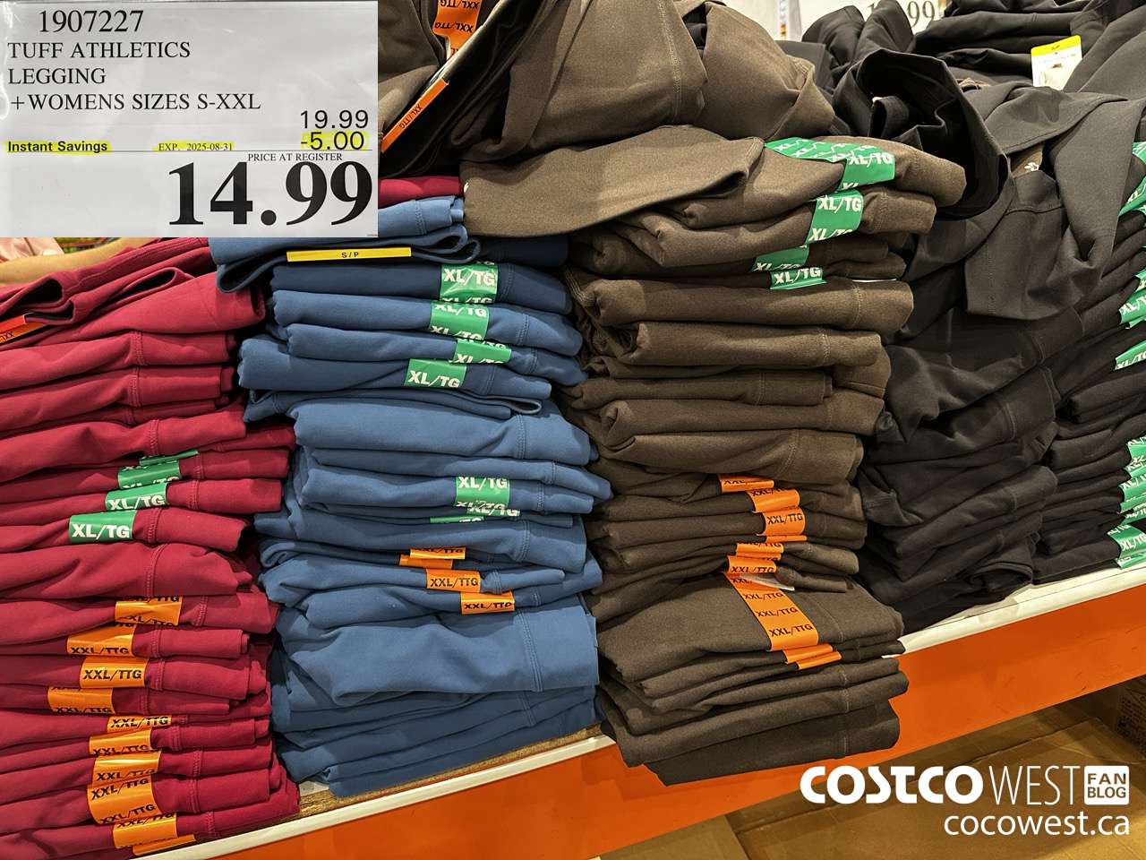 1907227 TUFF ATHLETICS LEGGING WOMENS SIZES S-XXL ($5.00 INSTANT SAVINGS EXPIRES ON 2025-08-31) $14.99