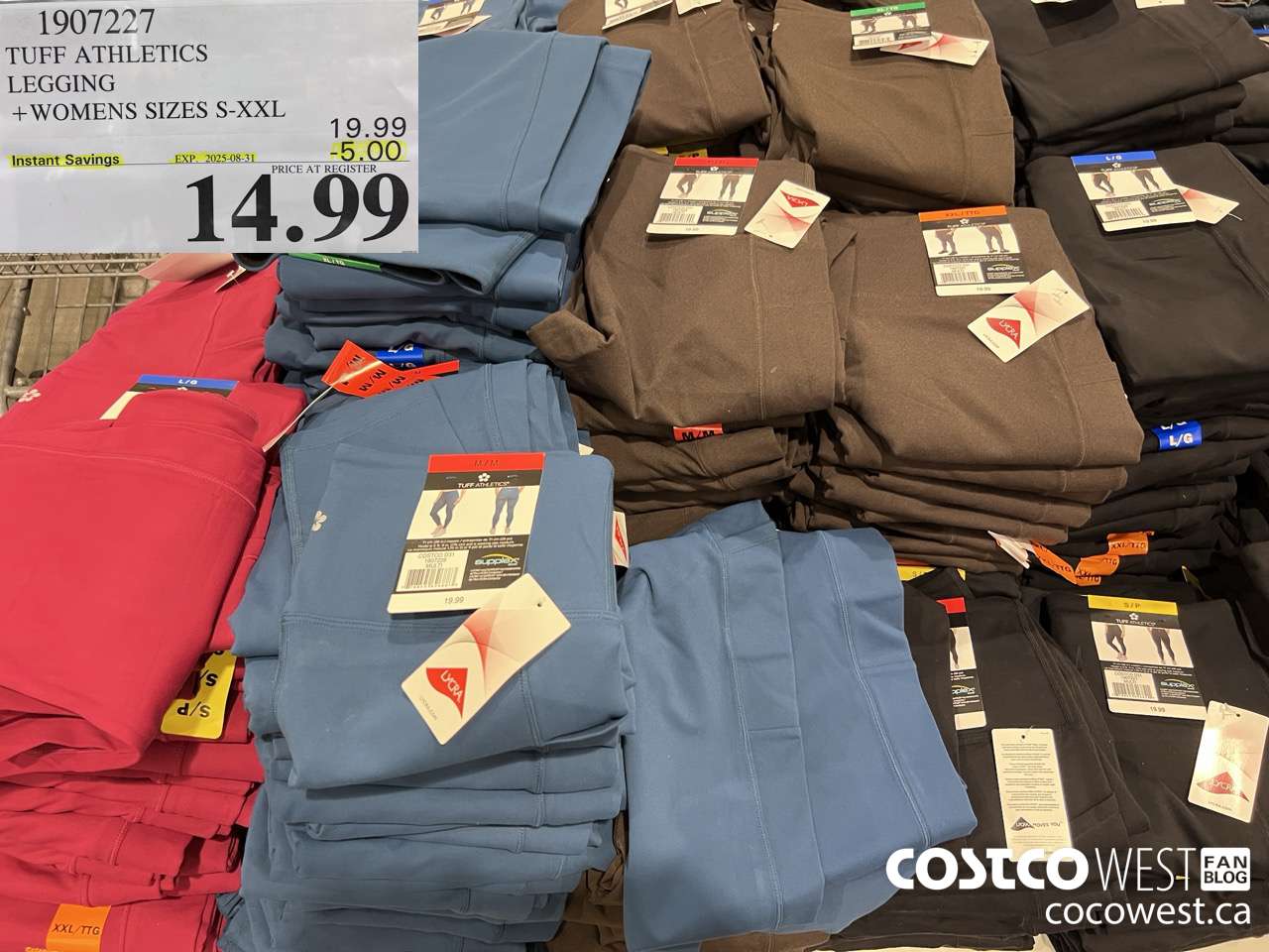 1907227 TUFF ATHLETICS LEGGING WOMENS SIZES S-XXL ($5.00 INSTANT SAVINGS EXPIRES ON 2025-08-31) $14.99