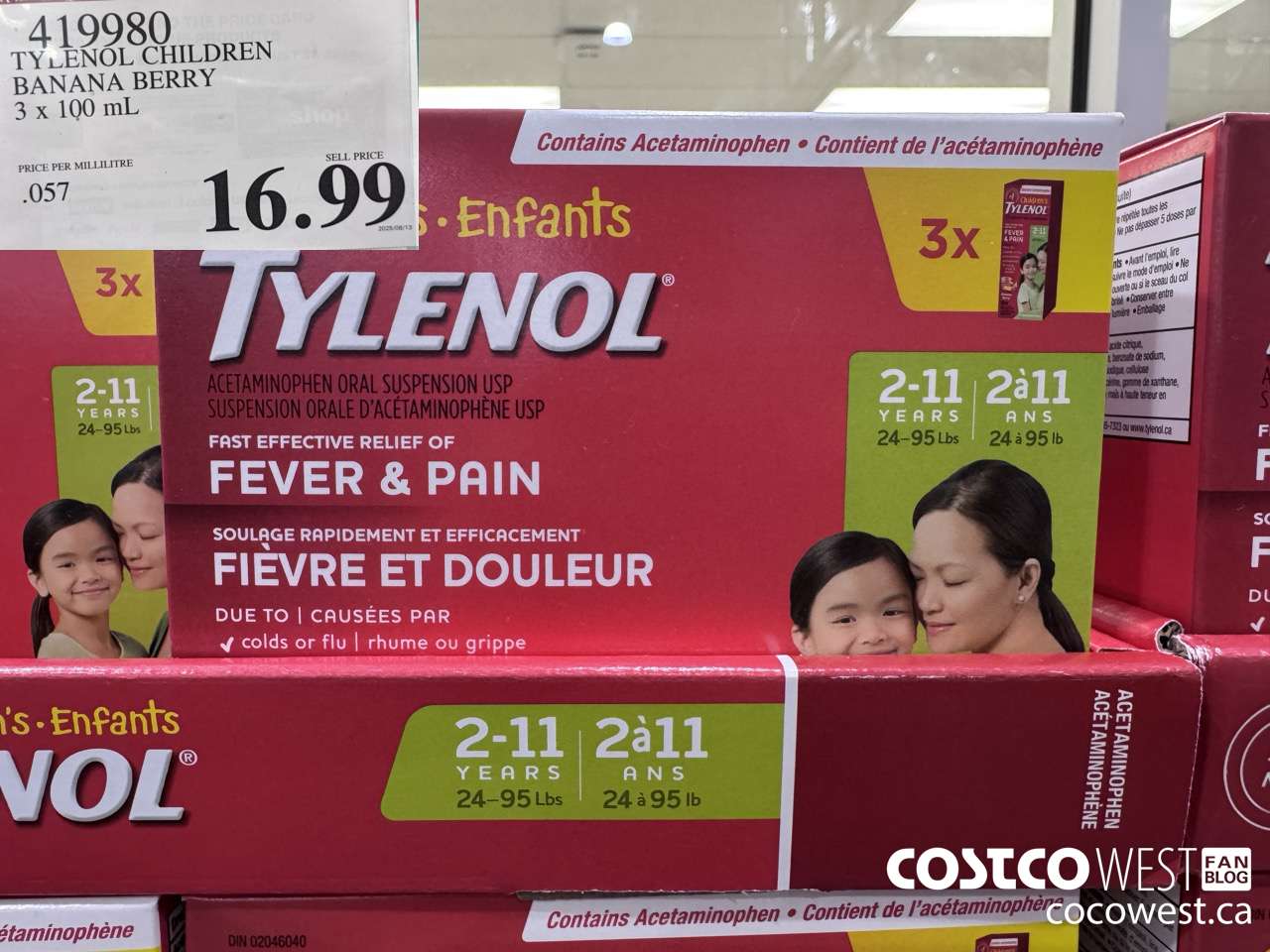 419980 TYLENOL BANANA BERRY 3 X 100ML $16.99