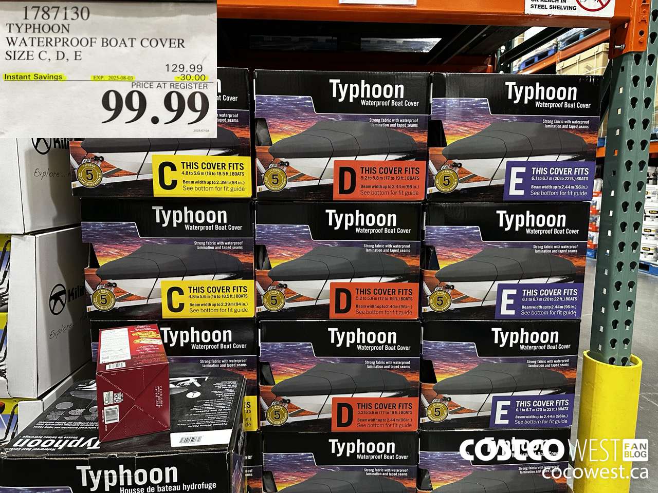 1787130 TYPHOON WATERPROOF BOAT COVER SIZE C, D, E ($30.00 INSTANT SAVINGS EXPIRES ON 2025-08-03) $99.99