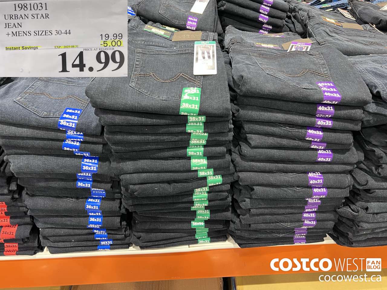 1981031 URBAN STAR JEAN MENS SIZES 30-44 ($5.00 INSTANT SAVINGS EXPIRES ON 2025-08-31) $14.99