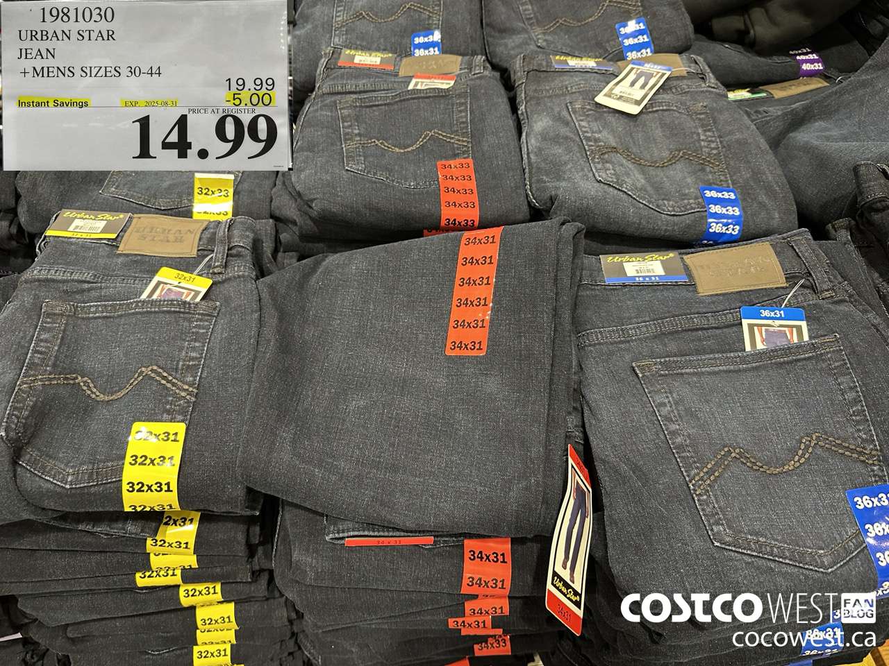 1981030 URBAN STAR JEAN MENS SIZES 30-44 ($5.00 INSTANT SAVINGS EXPIRES ON 2025-08-31) $14.99