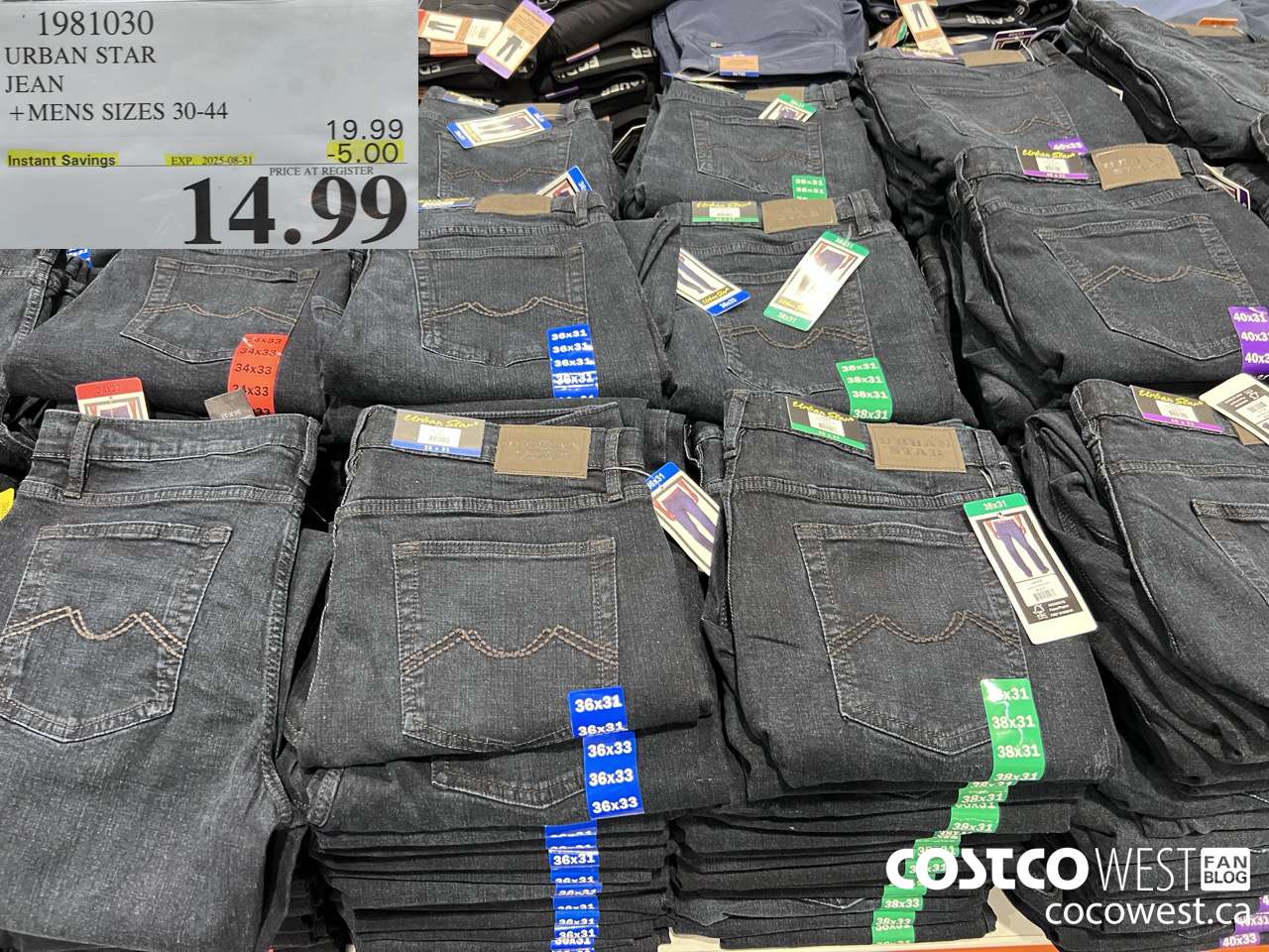1981030 URBAN STAR JEAN MENS SIZES 30-44 ($5.00 INSTANT SAVINGS EXPIRES ON 2025-08-31) $14.99