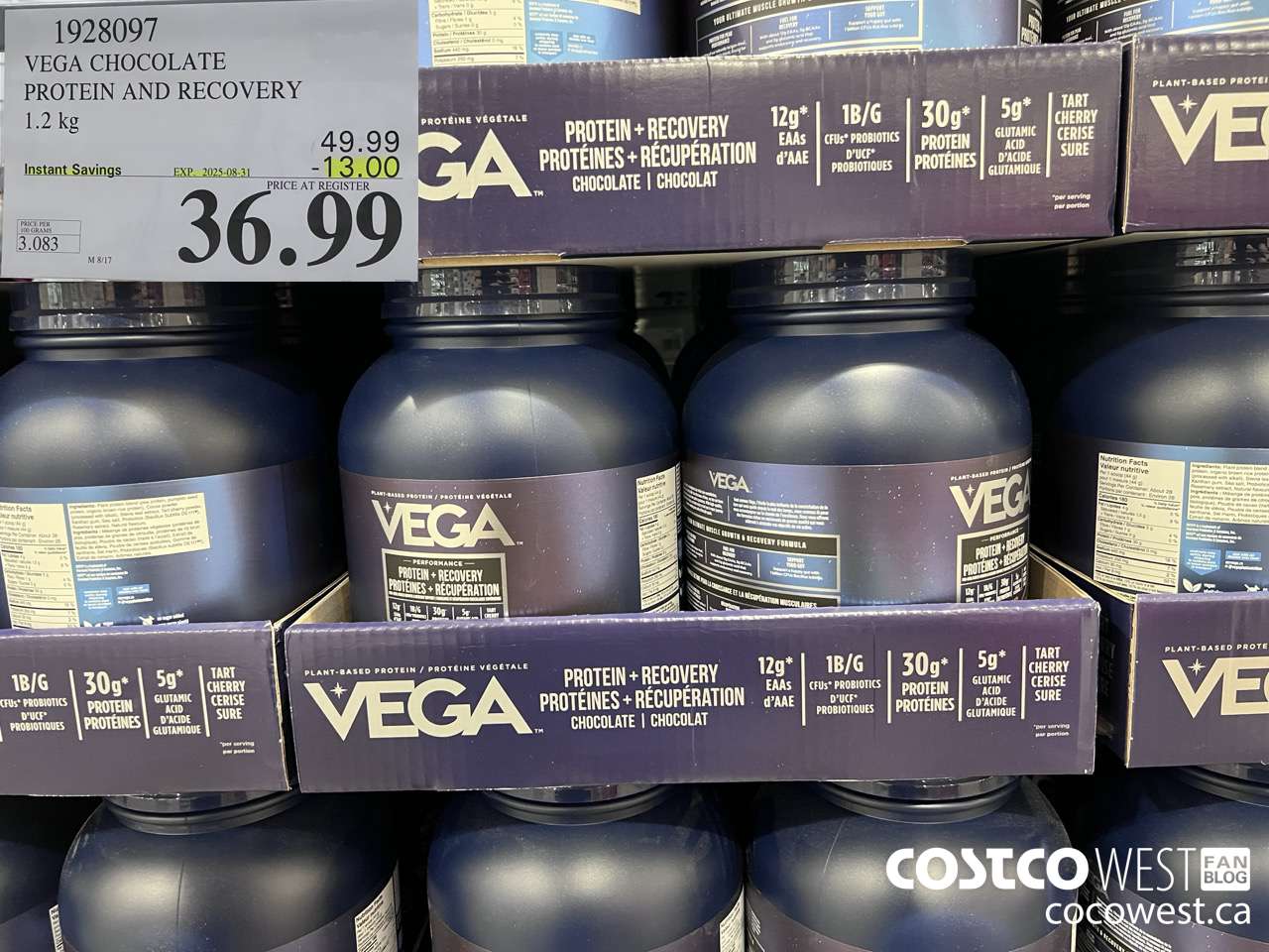 1928097 VEGA CHOCOLATE PROTEIN AND RECOVERY 1.2 KG ($13.00 INSTANT SAVINGS EXPIRES ON 2025-08-31) $36.99