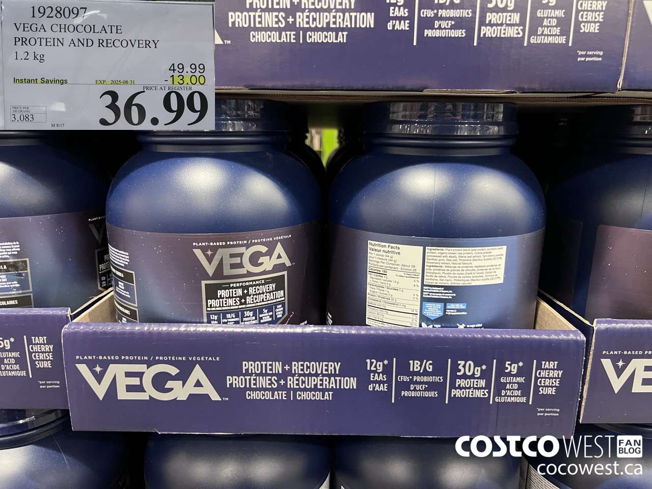 1928097 VEGA CHOCOLATE PROTEIN AND RECOVERY 1.2 KG ($13.00 INSTANT SAVINGS EXPIRES ON 2025-08-31) $36.99