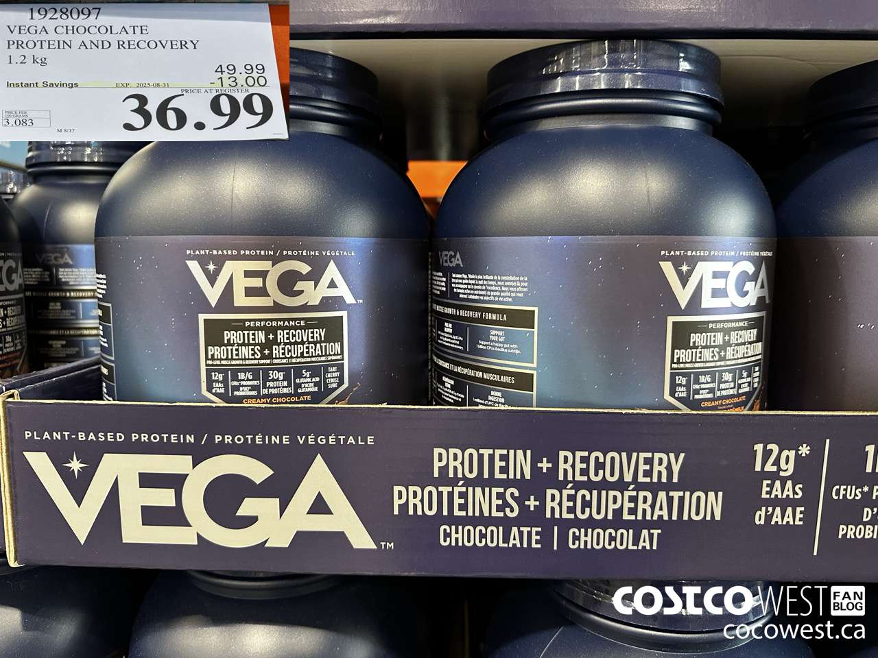 1928097 VEGA CHOCOLATE PROTEIN AND RECOVERY 1.2 KG ($13.00 INSTANT SAVINGS EXPIRES ON 2025-08-31) $36.99
