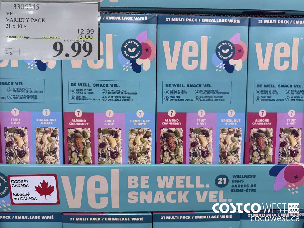 3306245 VEL VARIETY PACK 21 X 40G ($3.00 INSTANT SAVINGS EXPIRES ON 2025-08-03) $9.99