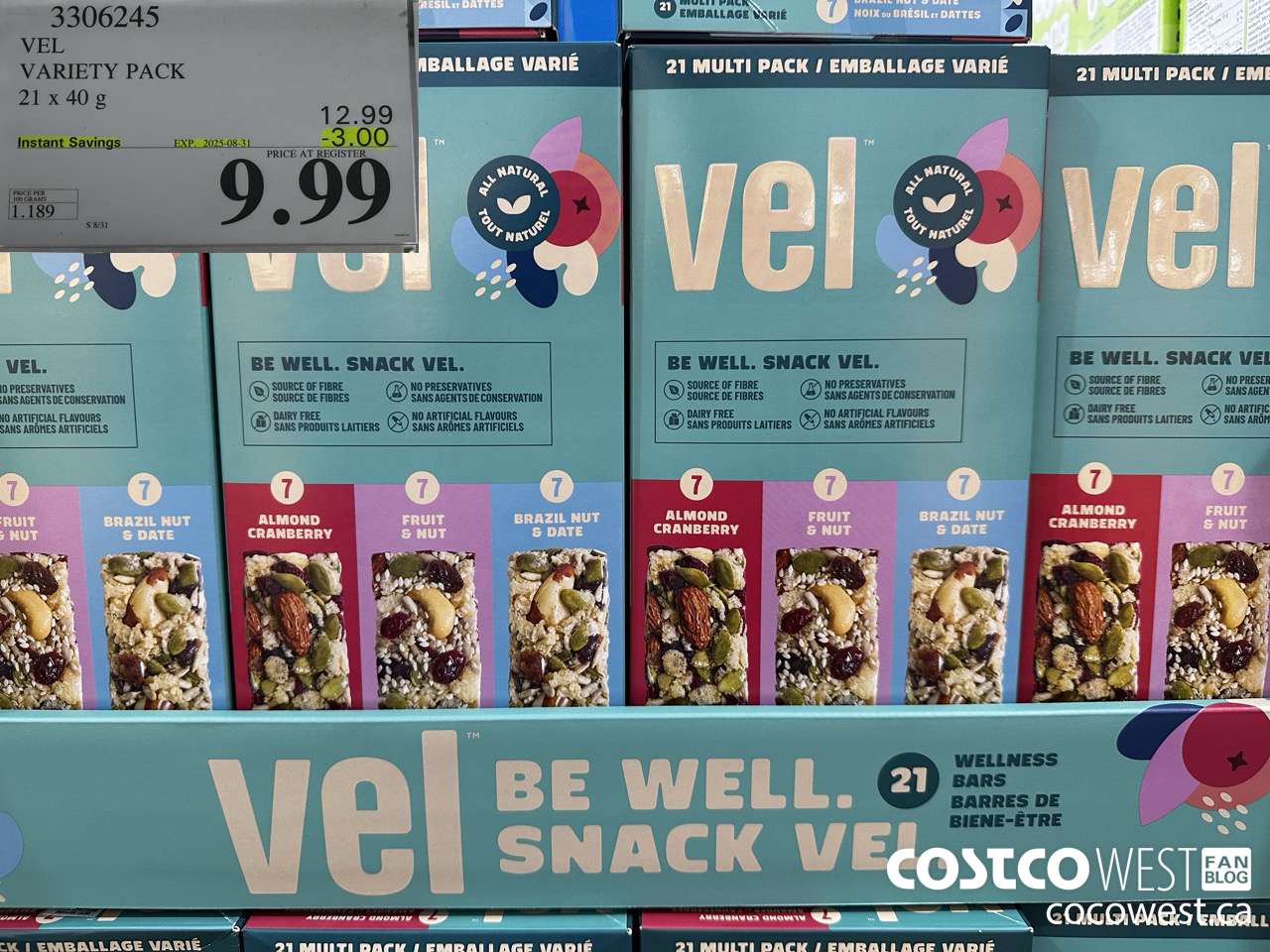 3306245 VEL VARIETY PACK 21 X 40G ($3.00 INSTANT SAVINGS EXPIRES ON 2025-08-31) $9.99