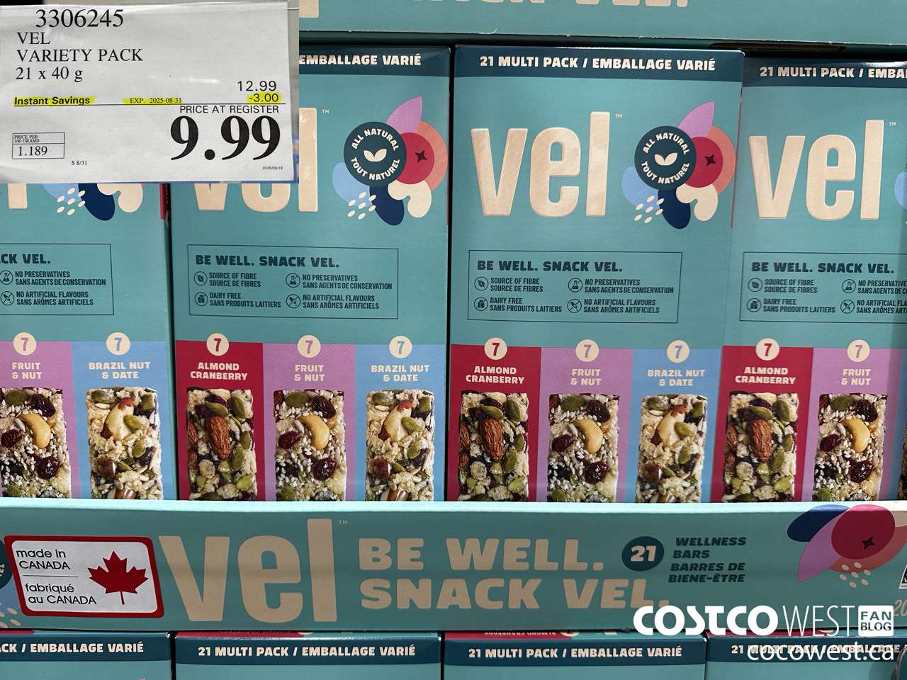 3306245 VEL VARIETY PACK 21 X 40G ($3.00 INSTANT SAVINGS EXPIRES ON 2025-08-31) $9.99
