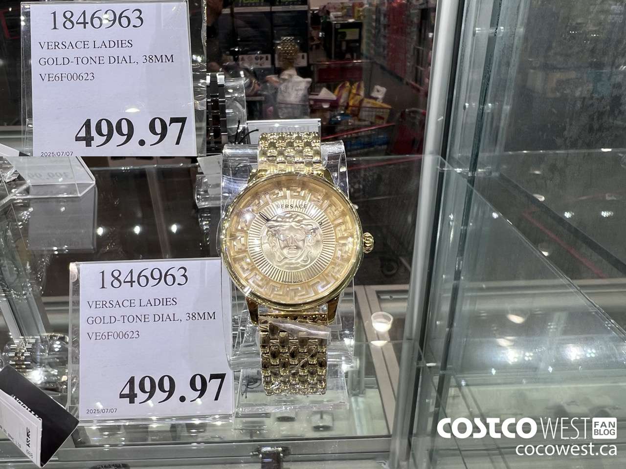 1846963 VERSACE LADIES GOLD-TONE DIAL 38MM VE6F00623 $499.97