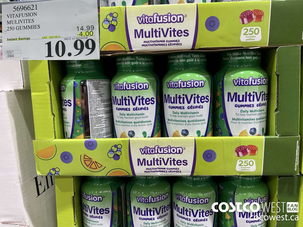 5696621 VITAFUSION ADULT MULTIVITAMIN 250 GUMMY CHEWS ($4.00 INSTANT SAVINGS EXPIRES ON 2025-08-31) $10.99