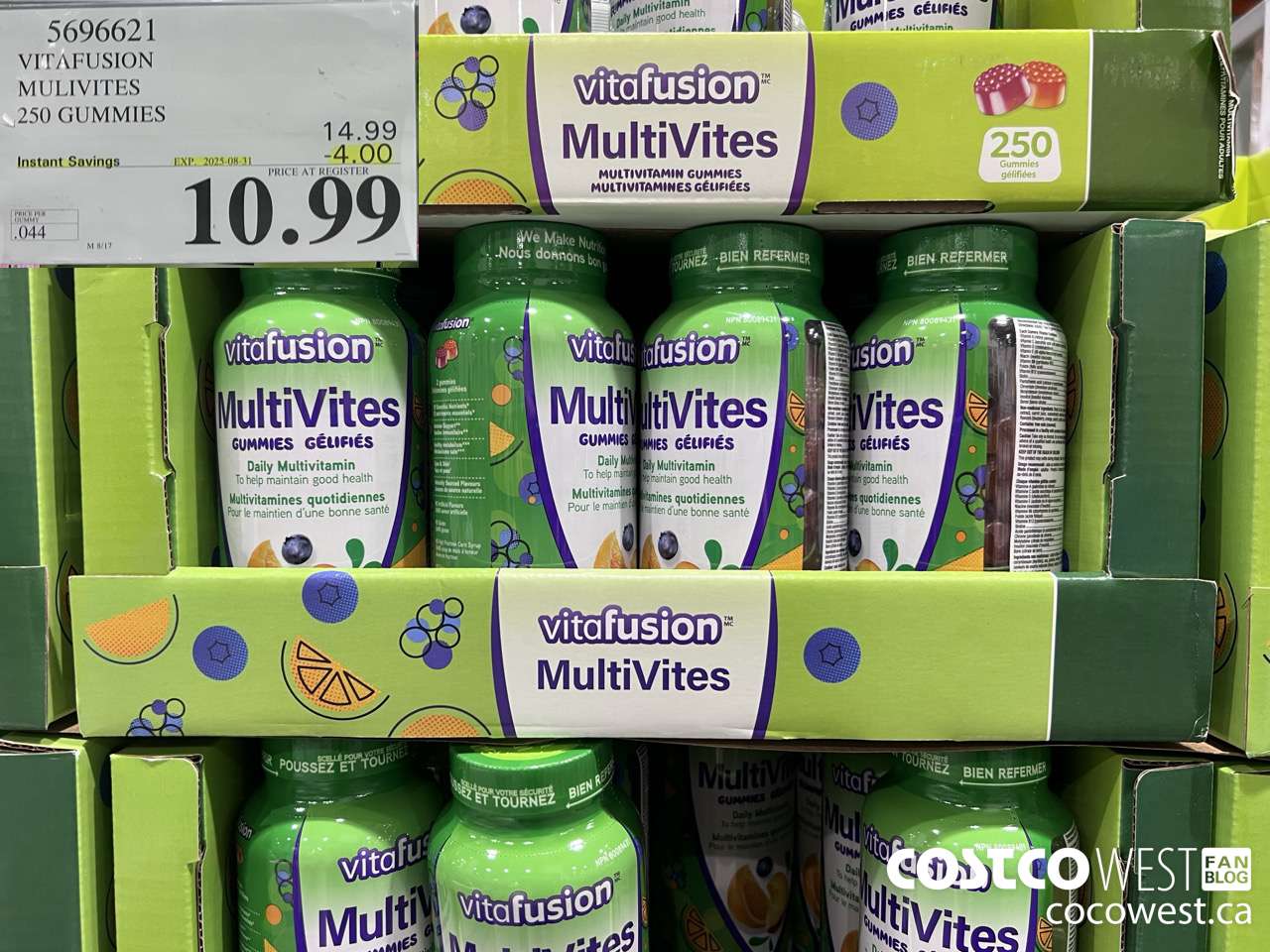 5696621 VITAFUSION ADULT MULTIVITAMIN 250 GUMMY CHEWS ($4.00 INSTANT SAVINGS EXPIRES ON 2025-08-31) $10.99