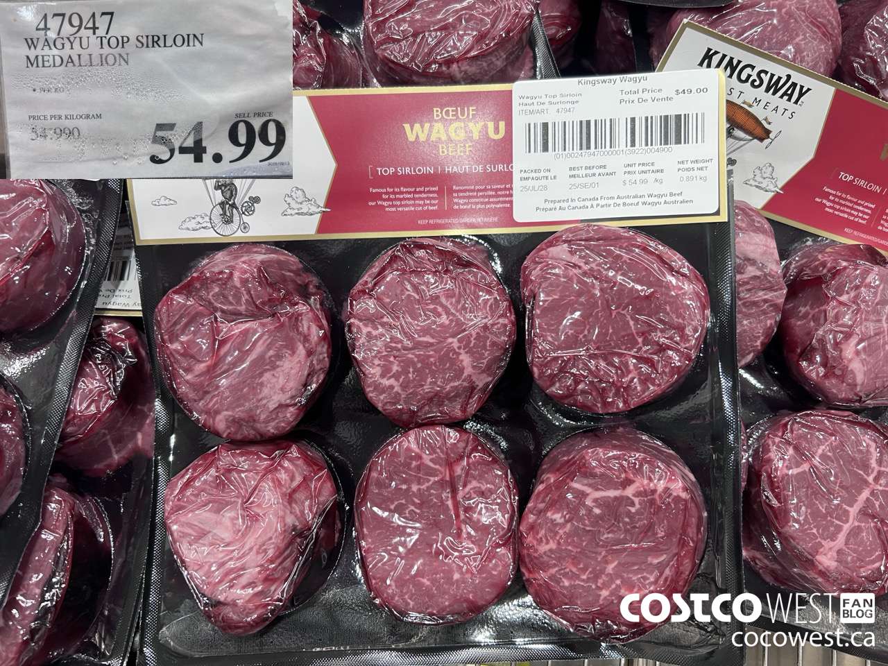 47947 WAGYU TOP SIRLOIN MEDALLION $54.99