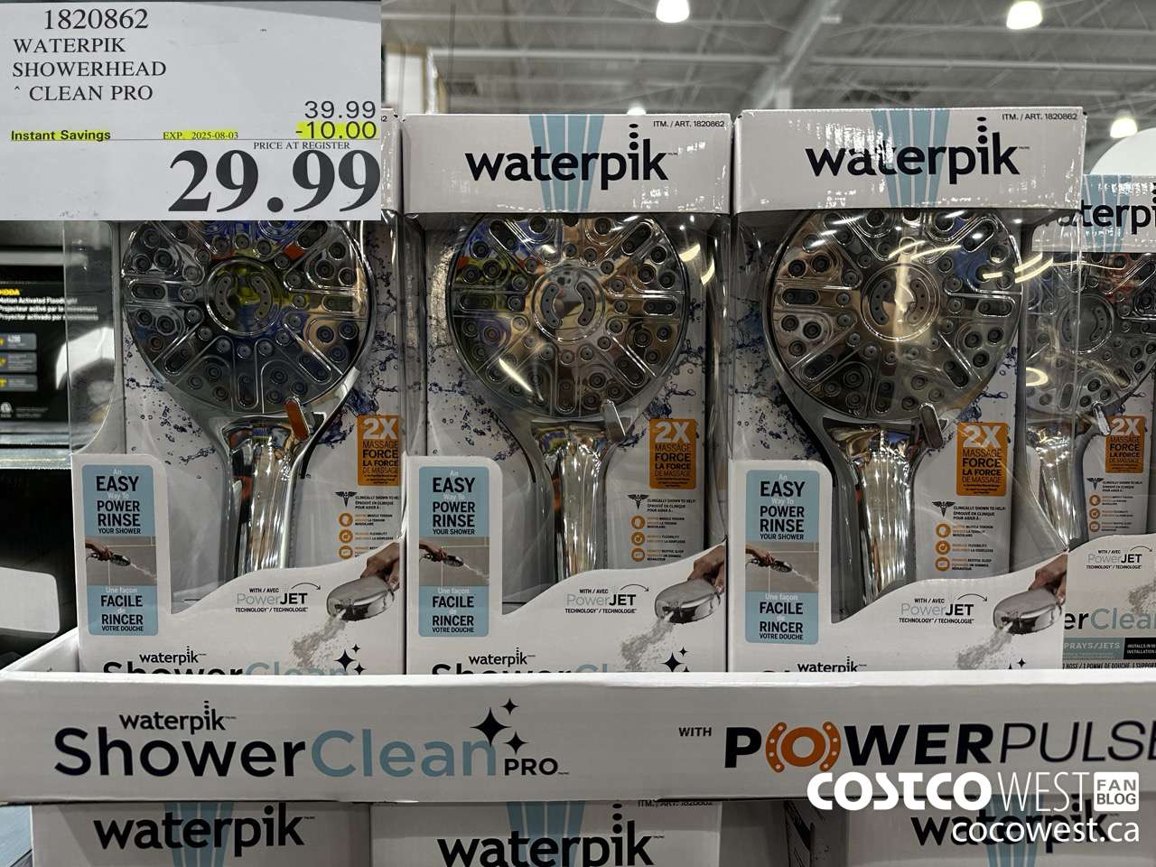 1820862 WATERPIK SHOWERHEAD CLEAN PRO ($10.00 INSTANT SAVINGS EXPIRES ON 2025-08-03) $29.99