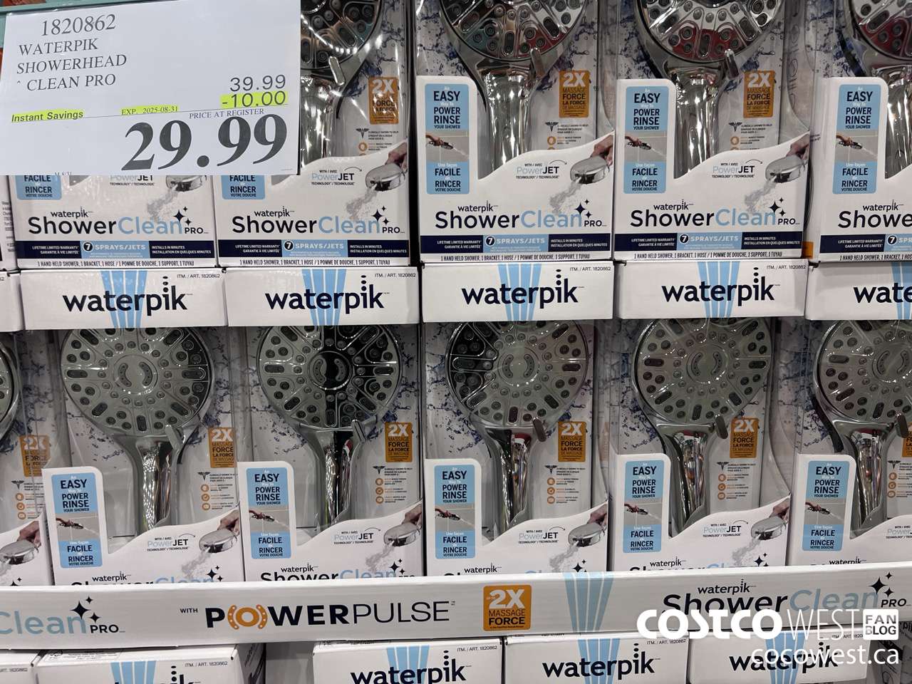 1820862 WATERPIK SHOWERHEAD CLEAN PRO ($10.00 INSTANT SAVINGS EXPIRES ON 2025-08-31) $29.99