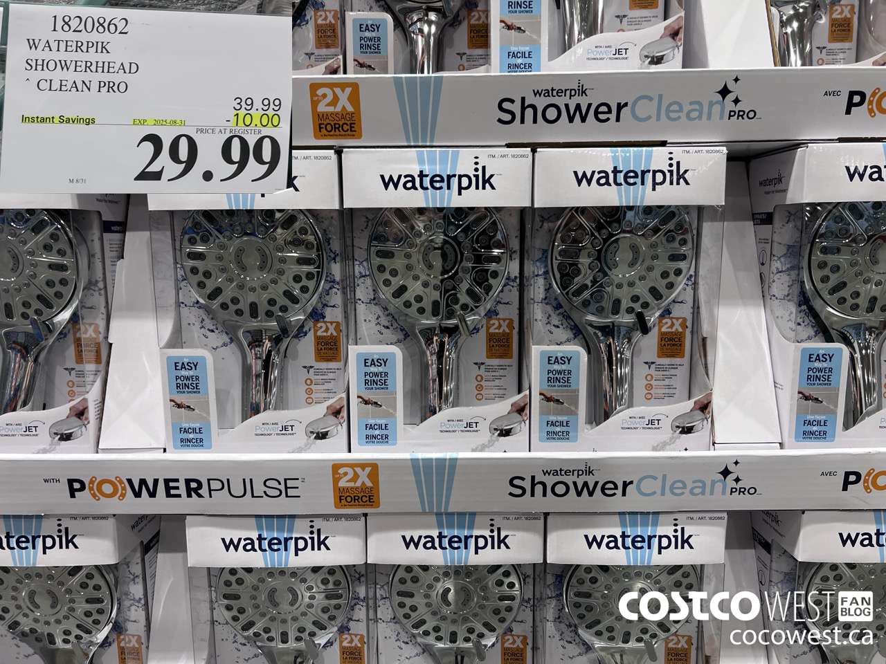 1820862 WATERPIK SHOWERHEAD CLEAN PRO ($10.00 INSTANT SAVINGS EXPIRES ON 2025-08-31) $29.99