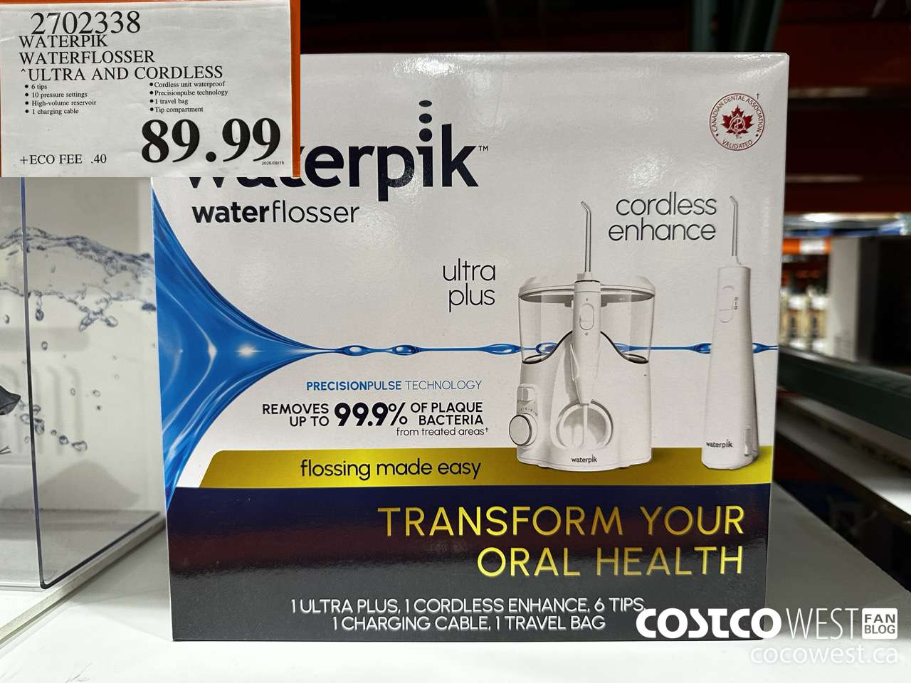 2702338 WATERPIK WATERFLOSSER ULTRA AND CORDLESS $89.99