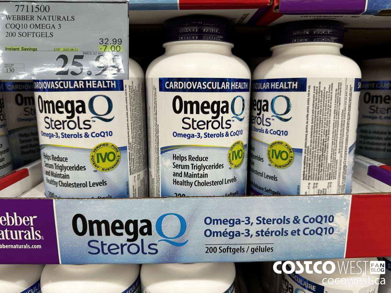 7711500 WEBBER NATURALS COQ10 OMEGA 3 200 SOFTGELS ($7.00 INSTANT SAVINGS EXPIRES ON 2025-08-31) $25.99