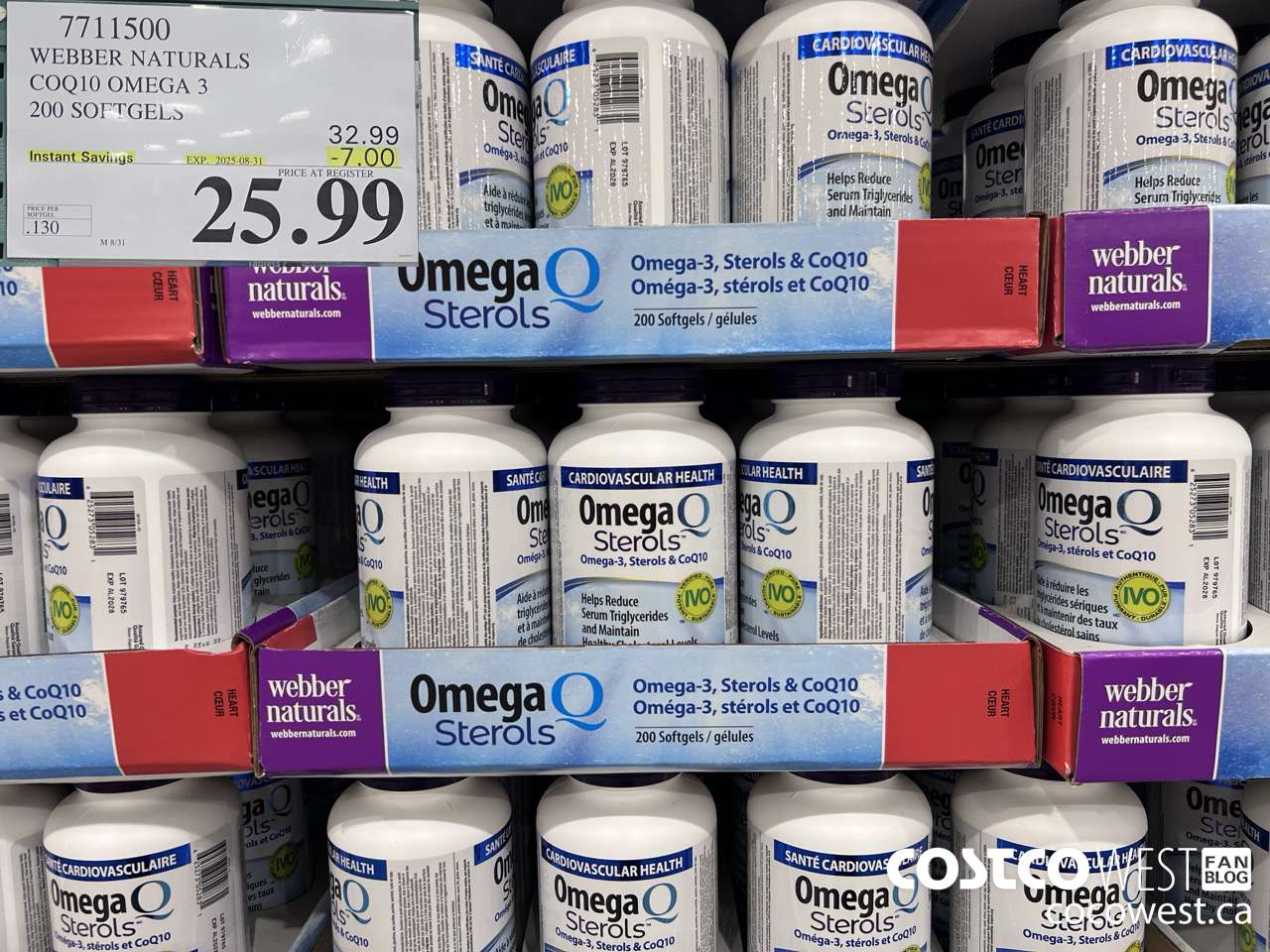 7711500 WEBBER NATURALS COQ10 OMEGA 3 200 SOFTGELS ($7.00 INSTANT SAVINGS EXPIRES ON 2025-08-31) $25.99
