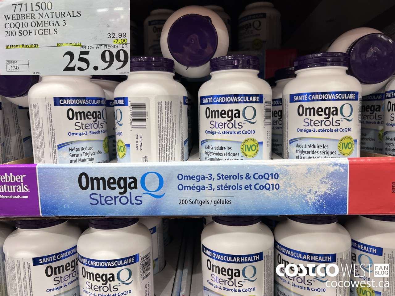 771150 WEBBER NATURALS COQ10 OMEGA 3 200 SOFTGELS ($7.00 INSTANT SAVINGS EXPIRES ON 2025-08-31) $25.99