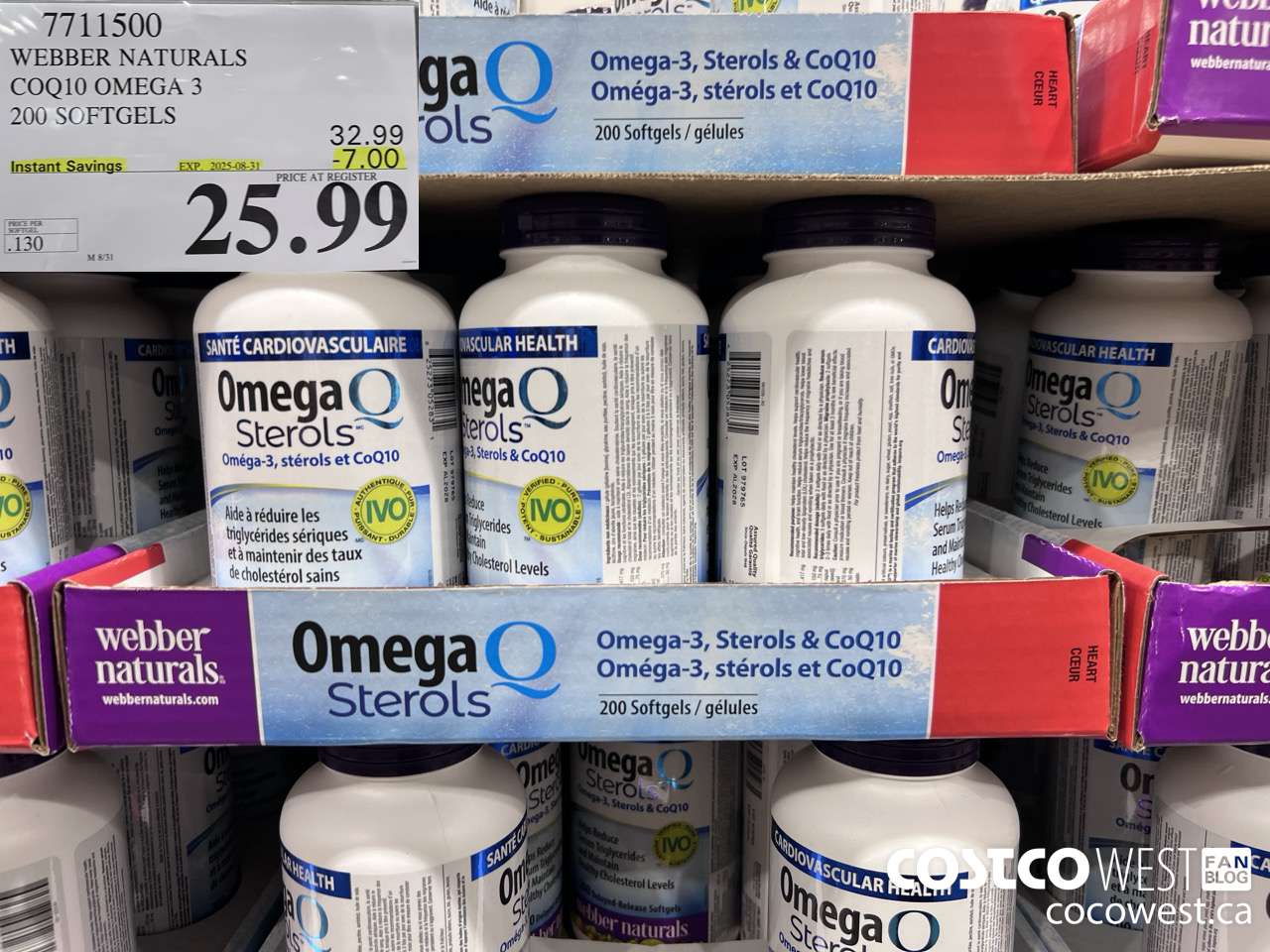 7711500 WEBBER NATURALS COQ10 OMEGA 3 200 SOFTGELS ($7.00 INSTANT SAVINGS EXPIRES ON 2025-08-31) $25.99