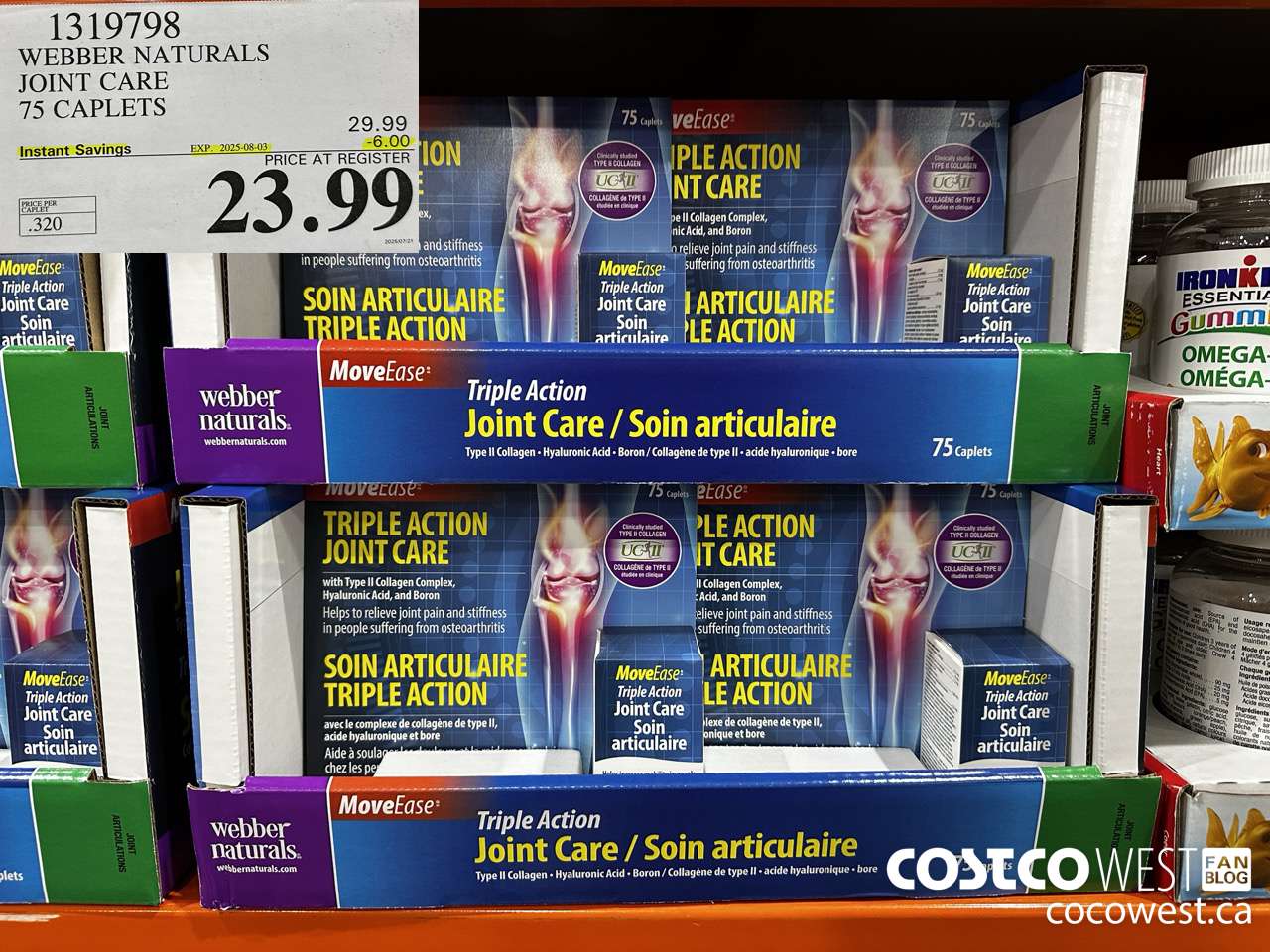 1319798 WEBBER NATURALS MOVEEASE TRIPLE ACTION JOINT 75 CAPLETS ($6.00 INSTANT SAVINGS EXPIRES ON 2025-08-03) $23.99