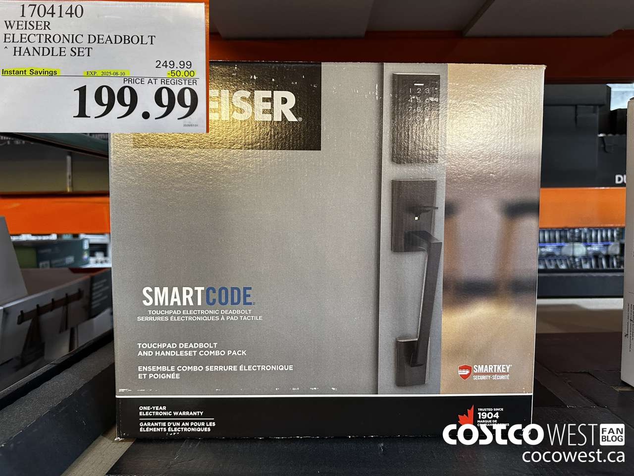 1704140 WEISER ELECTRONIC DEADBOLT HANDLE SET ($50.00 INSTANT SAVINGS EXPIRES ON 2025-08-10) $199.99