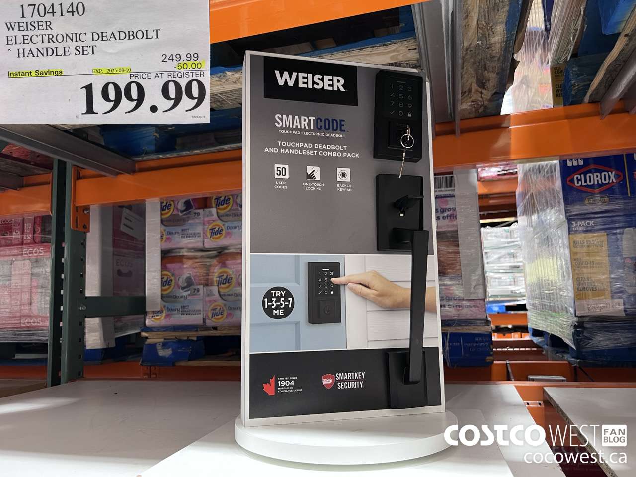 1704140 WEISER ELECTRONIC DEADBOLT HANDLE SET ($50.00 INSTANT SAVINGS EXPIRES ON 2025-08-10) $199.99