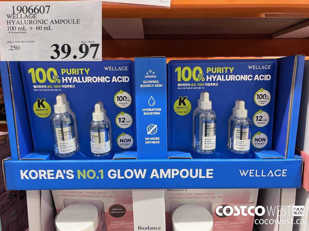 1906607 WELLAGE HYALURONIC AMPOULE 100ML + 60ML $39.97