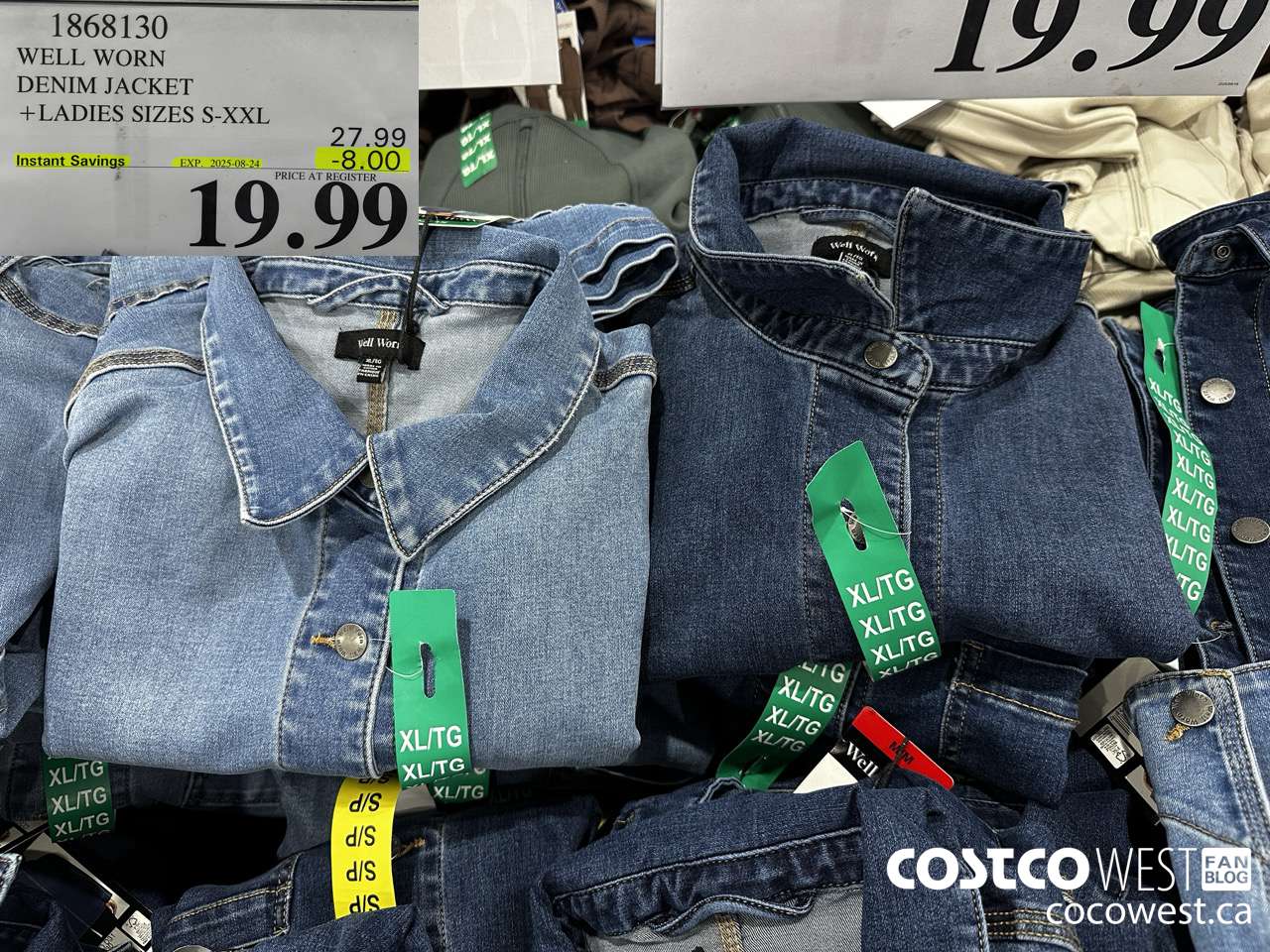 1868130 WELL WORN DENIM JACKET LADIES SIZES S-XXL ($8.00 INSTANT SAVINGS EXPIRES ON 2025-08-24) $19.99