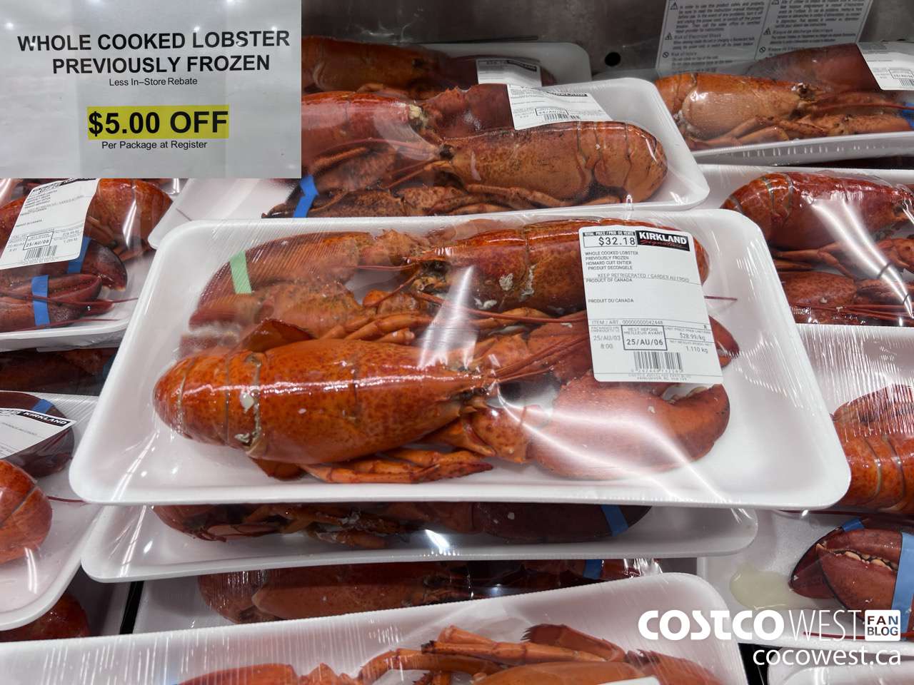 42448 WHOLE COOKED LOBSTER PREVIOUSLY FROZEN ($5.00 INSTANT SAVINGS)