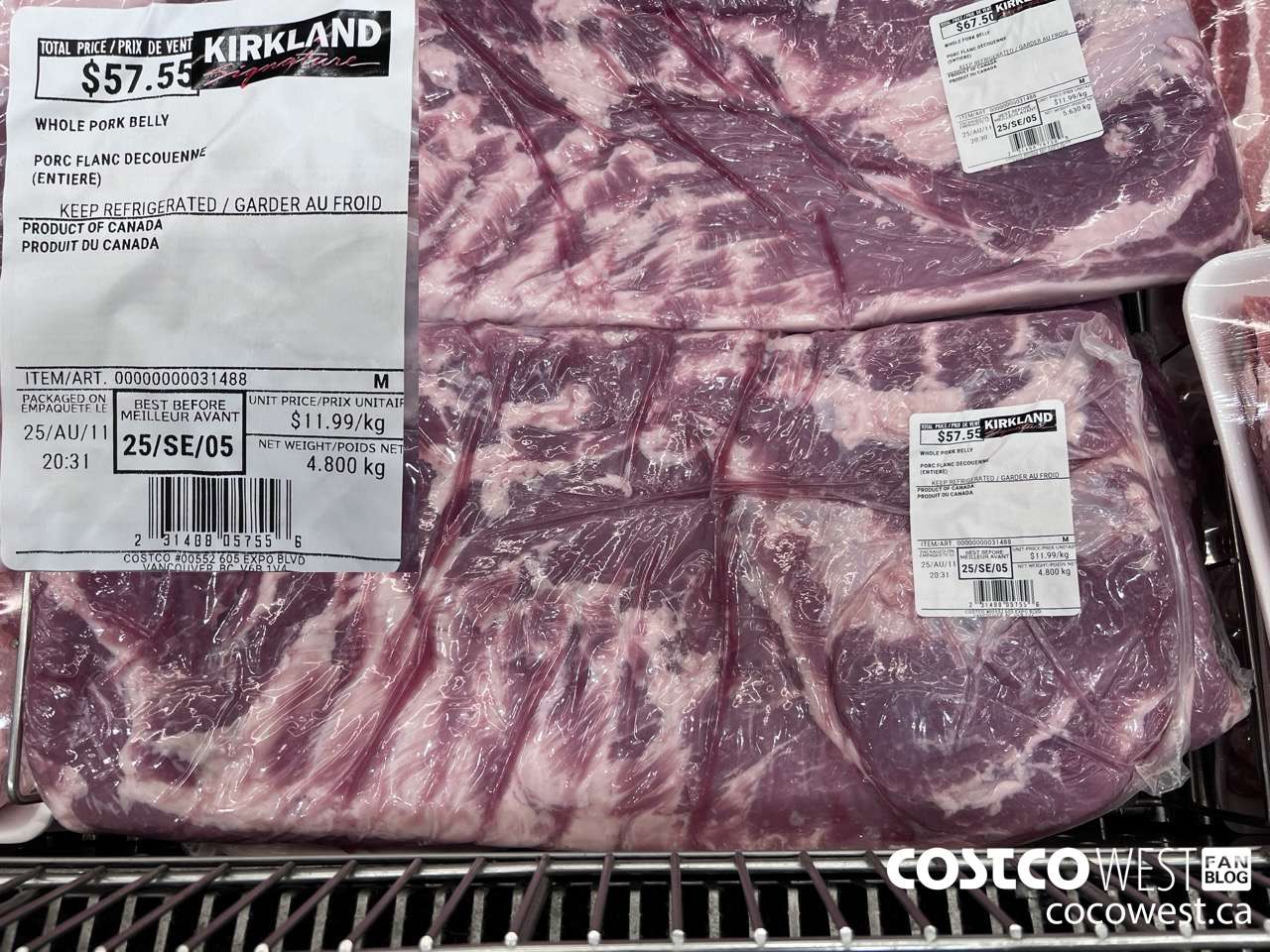 31488 WHOLE PORK BELLY $11.99