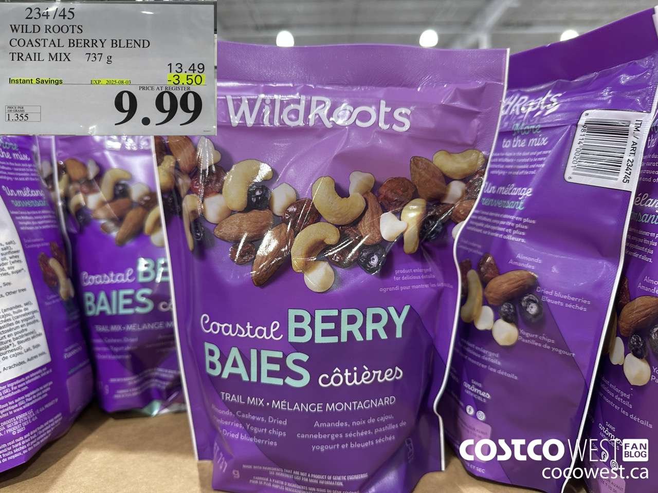 234745 WILD ROOTS COASTAL BERRY BLEND TAIL MIX 737 G ($3.50 INSTANT SAVINGS EXPIRES ON 2025-08-03) $9.99