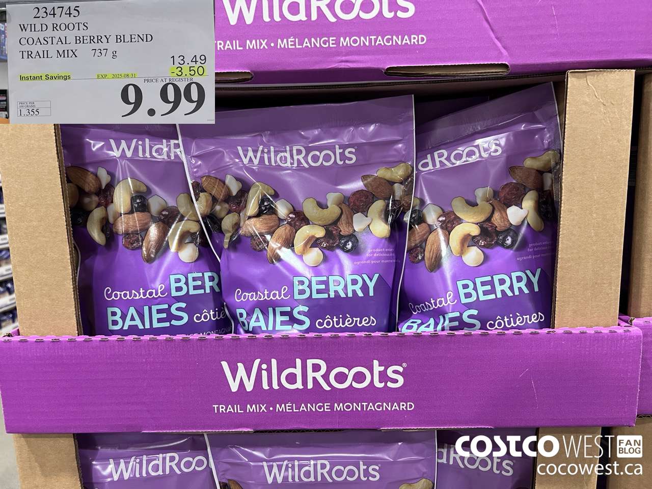 234745 WILD ROOTS COASTAL BERRY BLEND TAIL MIX 737 G ($3.50 INSTANT SAVINGS EXPIRES ON 2025-08-31) $9.99