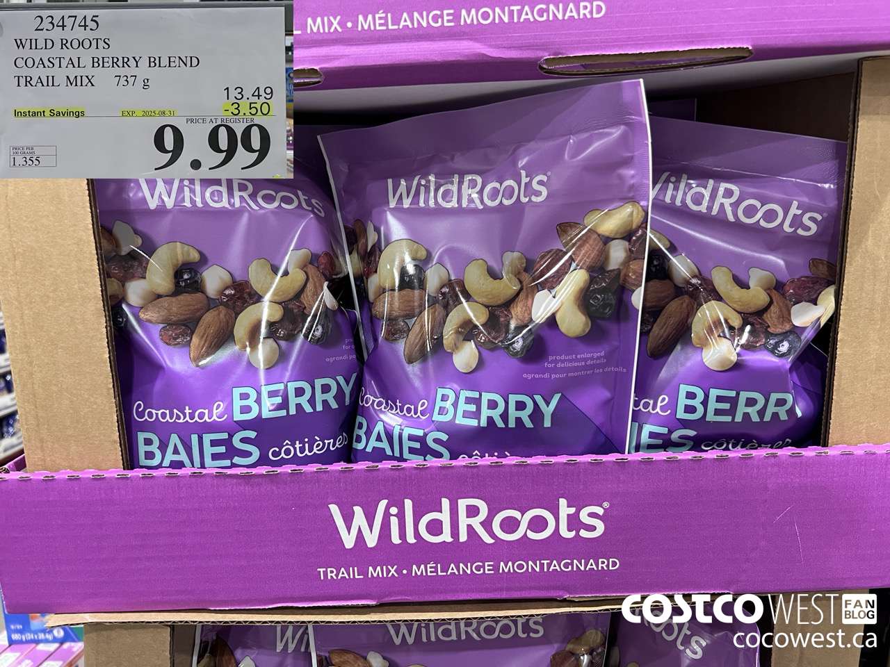 234745 WILD ROOTS COASTAL BERRY BLEND TAIL MIX 737 G ($3.50 INSTANT SAVINGS EXPIRES ON 2025-08-31) $9.99