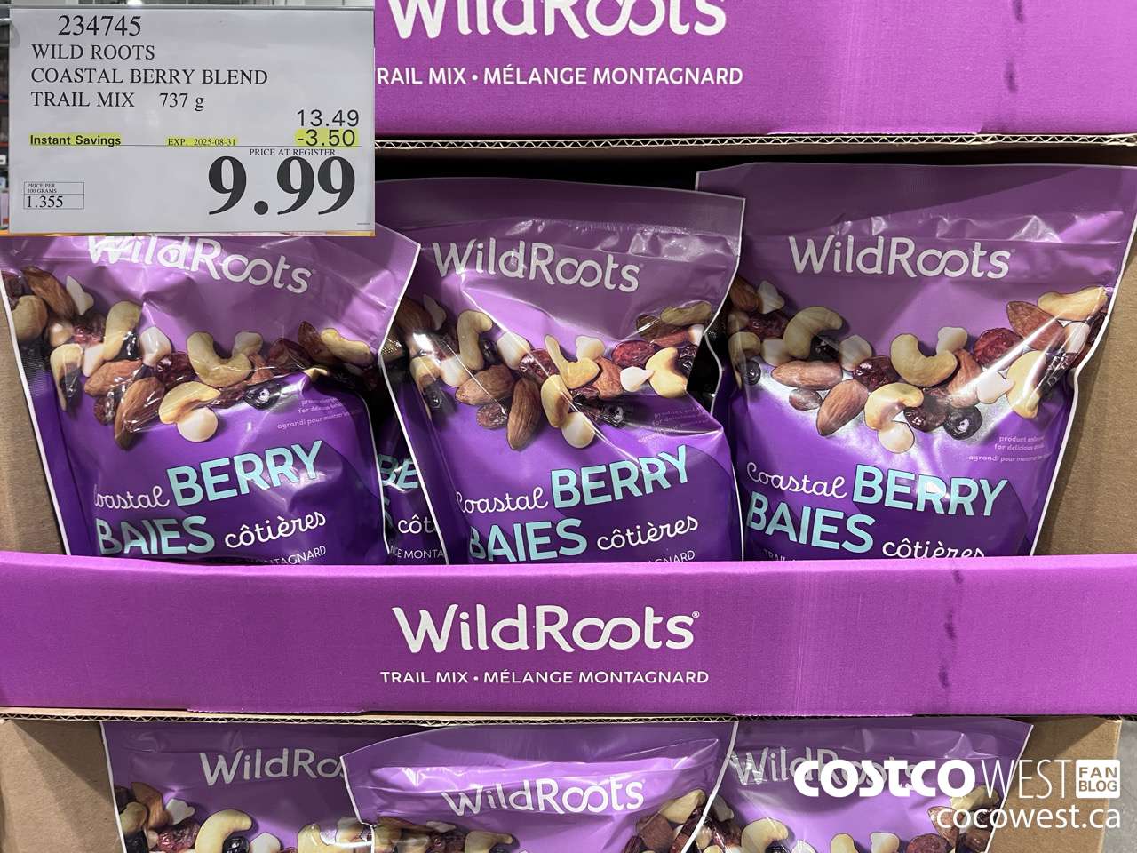234745 WILD ROOTS COASTAL BERRY BLEND TAIL MIX 737 G ($3.50 INSTANT SAVINGS EXPIRES ON 2025-08-31) $9.99
