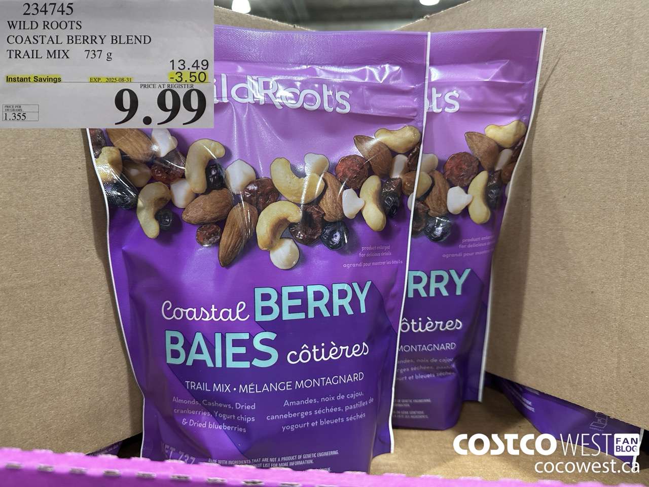 234745 WILD ROOTS COASTAL BERRY BLEND TAIL MIX 737 G ($3.50 INSTANT SAVINGS EXPIRES ON 2025-08-31) $9.99