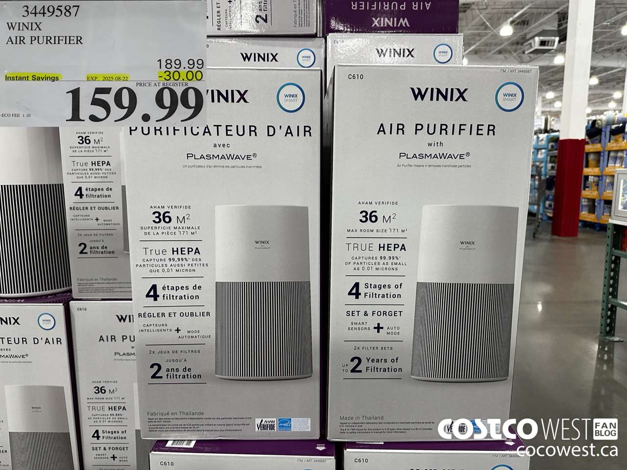 3449587 WINIX C610 AIR PURIFIER ($30.00 INSTANT SAVINGS EXPIRES ON 2025-08-22) $159.99