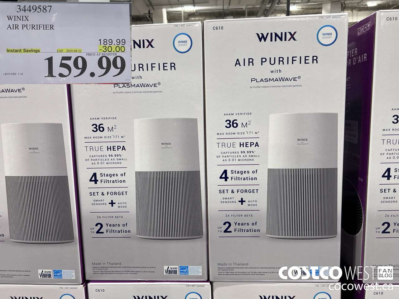 3449587 WINIX C610 AIR PURIFIER ($30.00 INSTANT SAVINGS EXPIRES ON 2025-08-22) $159.99