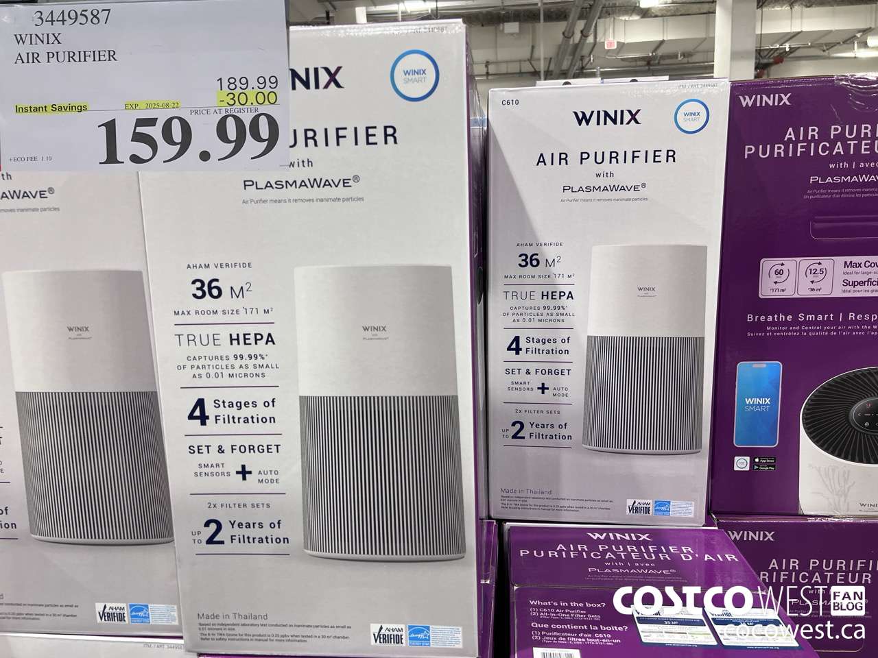 3449587 WINIX C610 AIR PURIFIER ($30.00 INSTANT SAVINGS EXPIRES ON 2025-08-22) $159.99