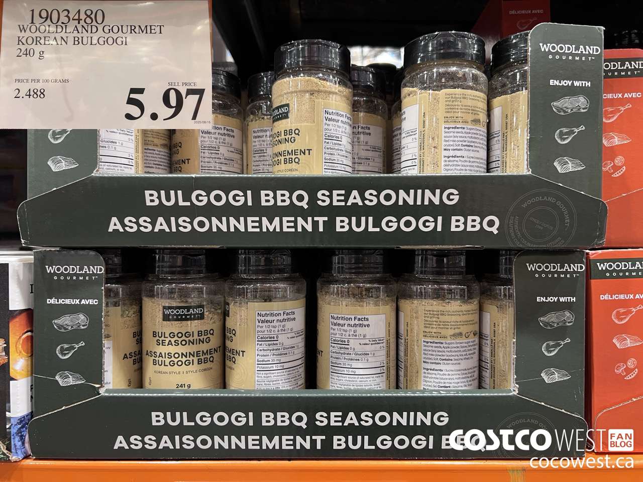 1903480 WOODLAND GOURMET KOREAN BULGOGI 240G $5.97